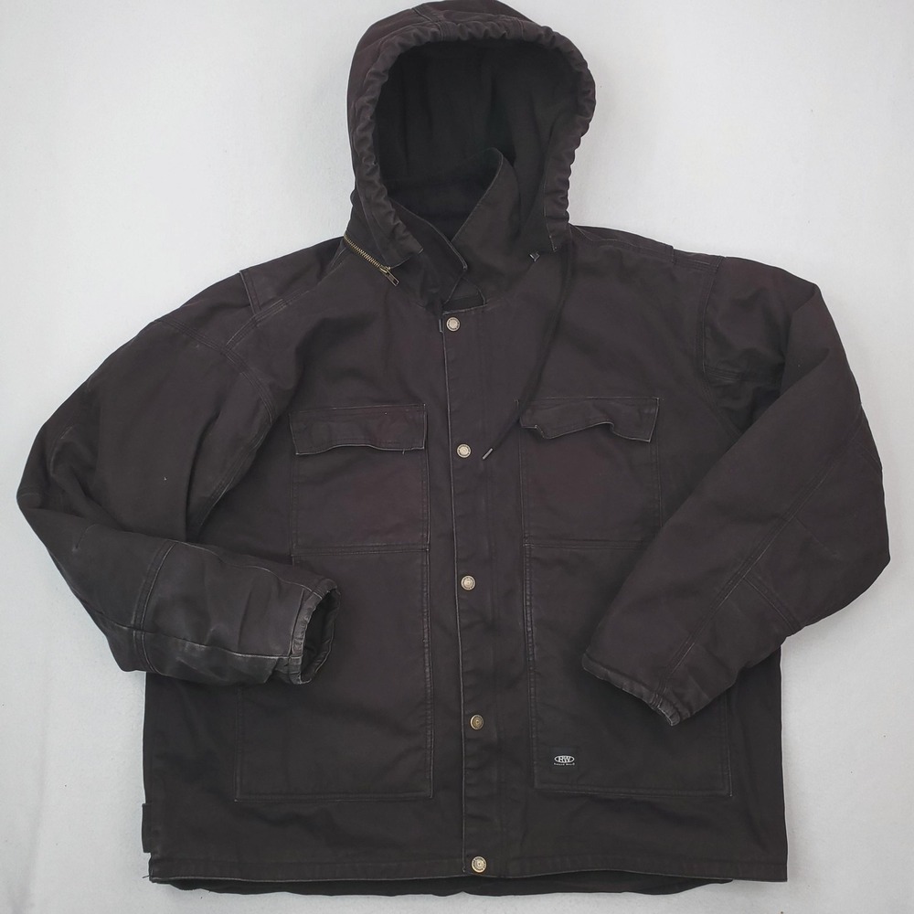 Rugged Wear Jacket Mens 2XL Black Canvas Insulated Heavyweight Parka Winter